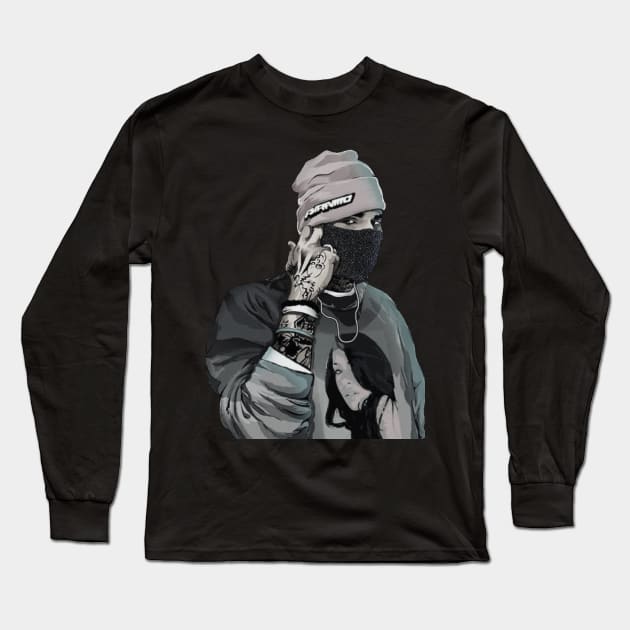 Chris brown Long Sleeve T-Shirt by lilwm14@gmail.com